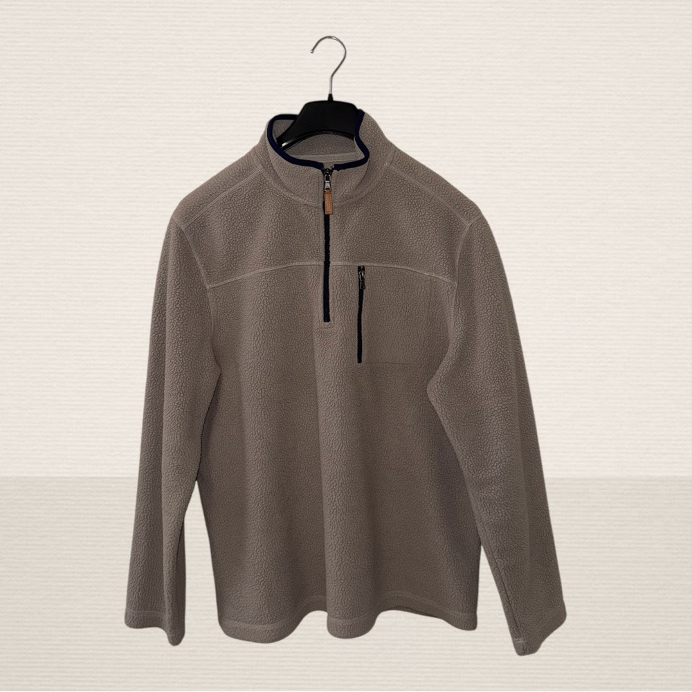 G.H. Bass & Co. Beige Fleece Pullover Quarter Zip